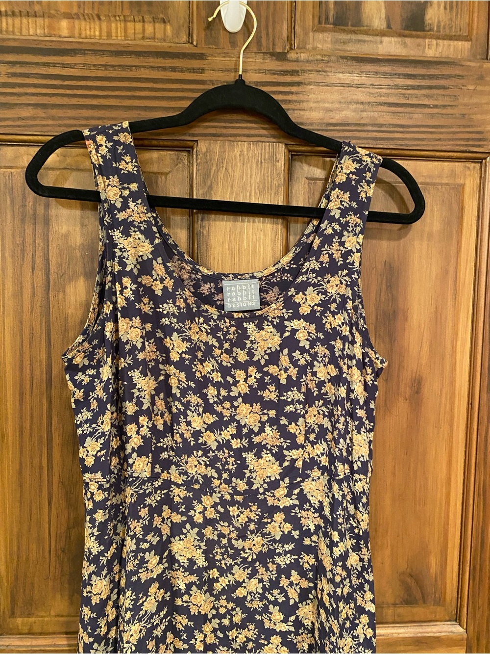 Rabbit Rabbit Rabbit Navy Maxie Dress with Yellow Ditsy Floral Print, Size 8 - Picture 6 of 7